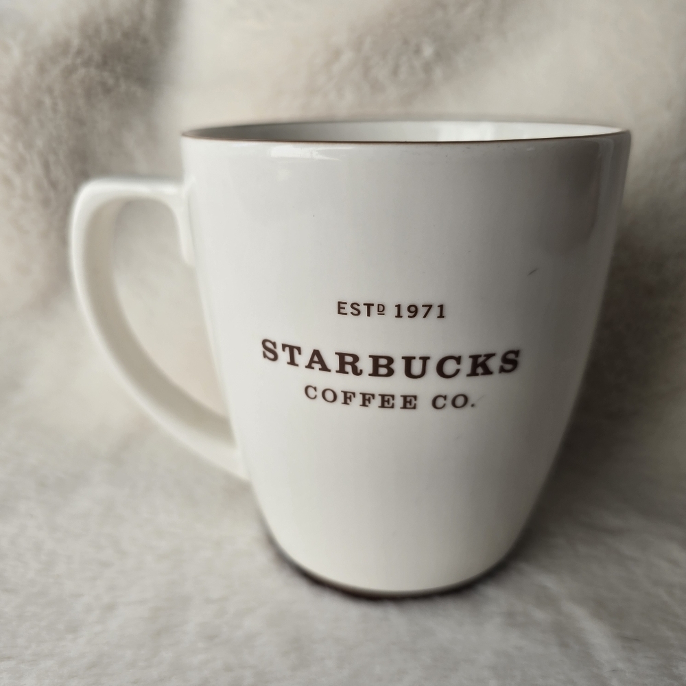 Starbucks Classic White Mug with Brown Logo